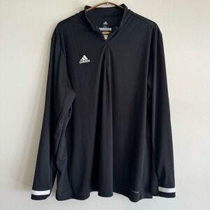 ADIDAS plus women’s black 1/4 zip pullover climacool soccer team jersey 2x c